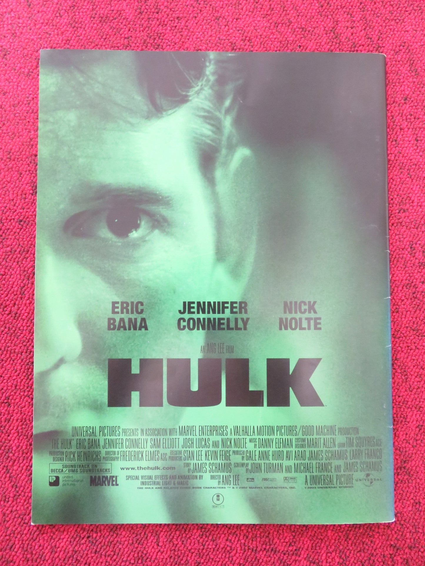 HULK JAPANESE BROCHURE / PRESS BOOK MARVEL ERIC BANA NICK NOLTE 2003 Rendezvous Cinema Movie posters