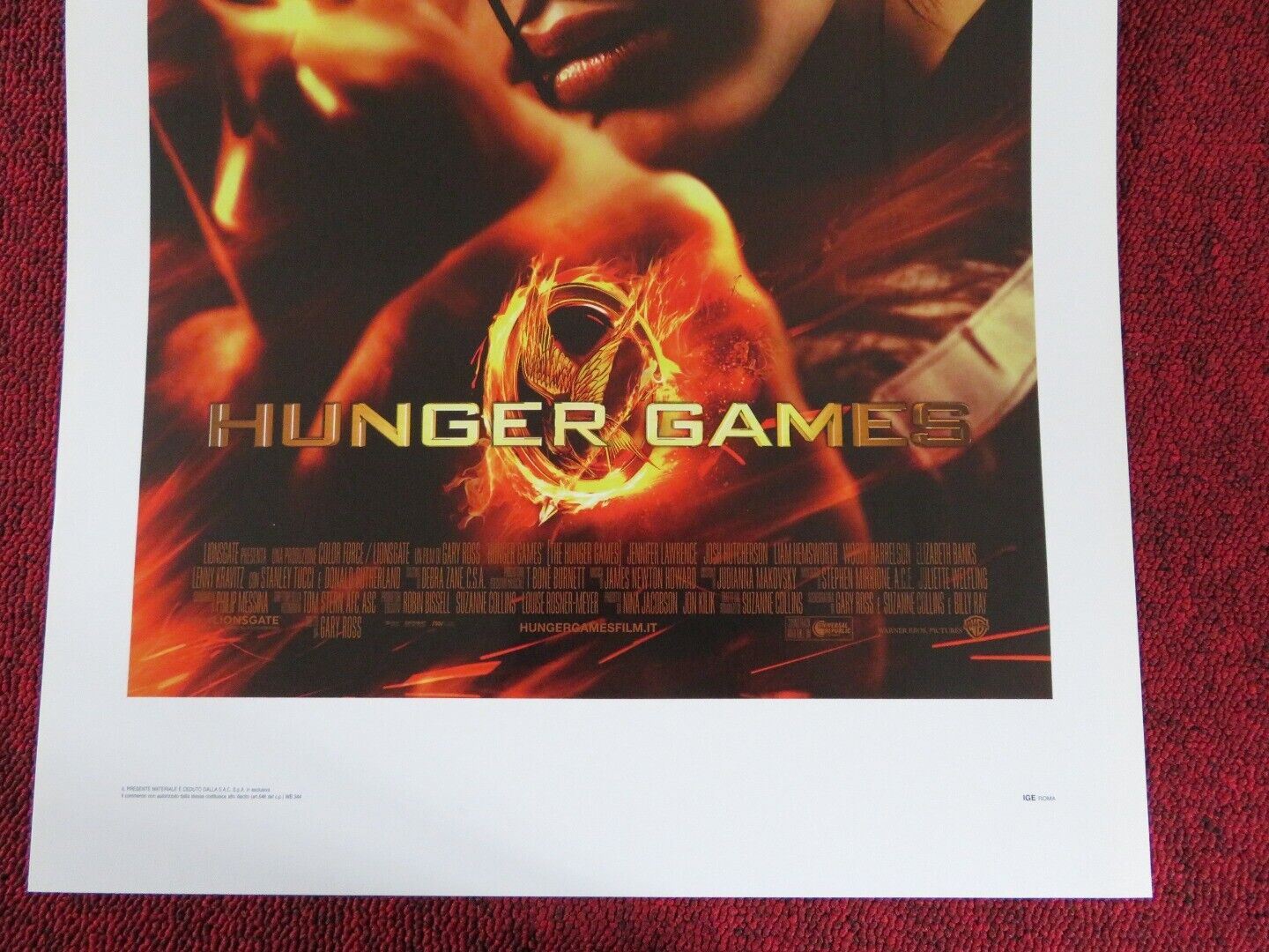HUNGER GAMES ITALIAN LOCANDINA (27.5"x13") POSTER JENNIFER LAWRENCE 2012 Movie posters