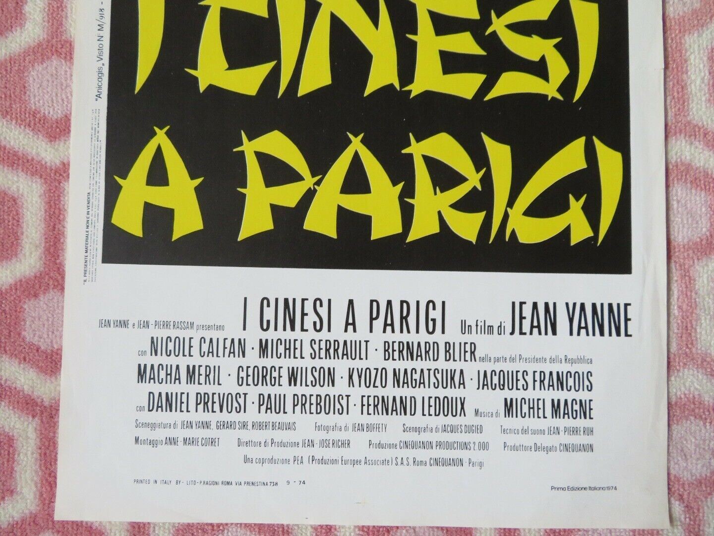 I CINESI A PARIGI / Chinese in Paris ITALIAN LOCANDINA (27.5"x13") POSTER 1974 Movie posters