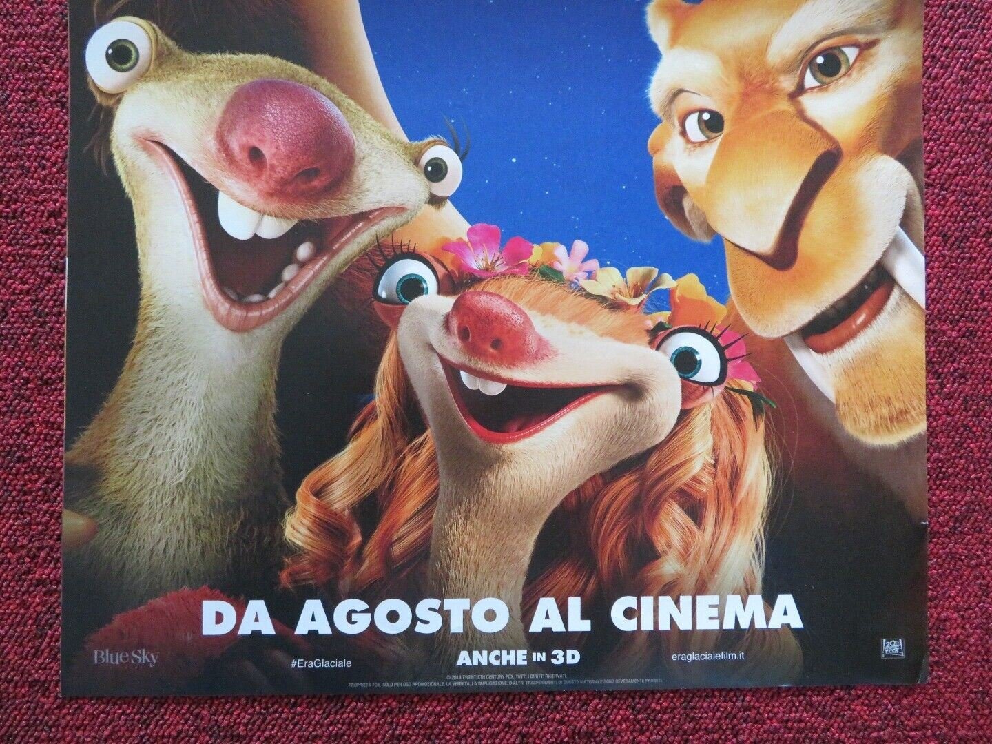 ICE AGE 5: COLLISION COURSE ITALIAN LOCANDINA (27"x13") POSTER R CARDONE '16 - Rendezvous Cinema