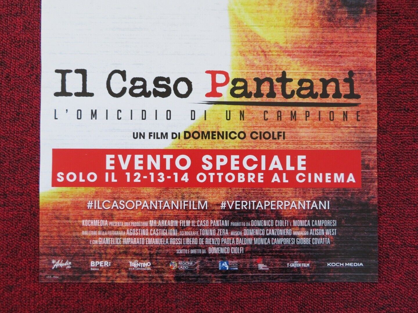 IL CASO PANTANI ITALIAN LOCANDINA (26.5"x12.5") POSTER MARCO PALVETTI 2020 Rendezvous Cinema Movie posters