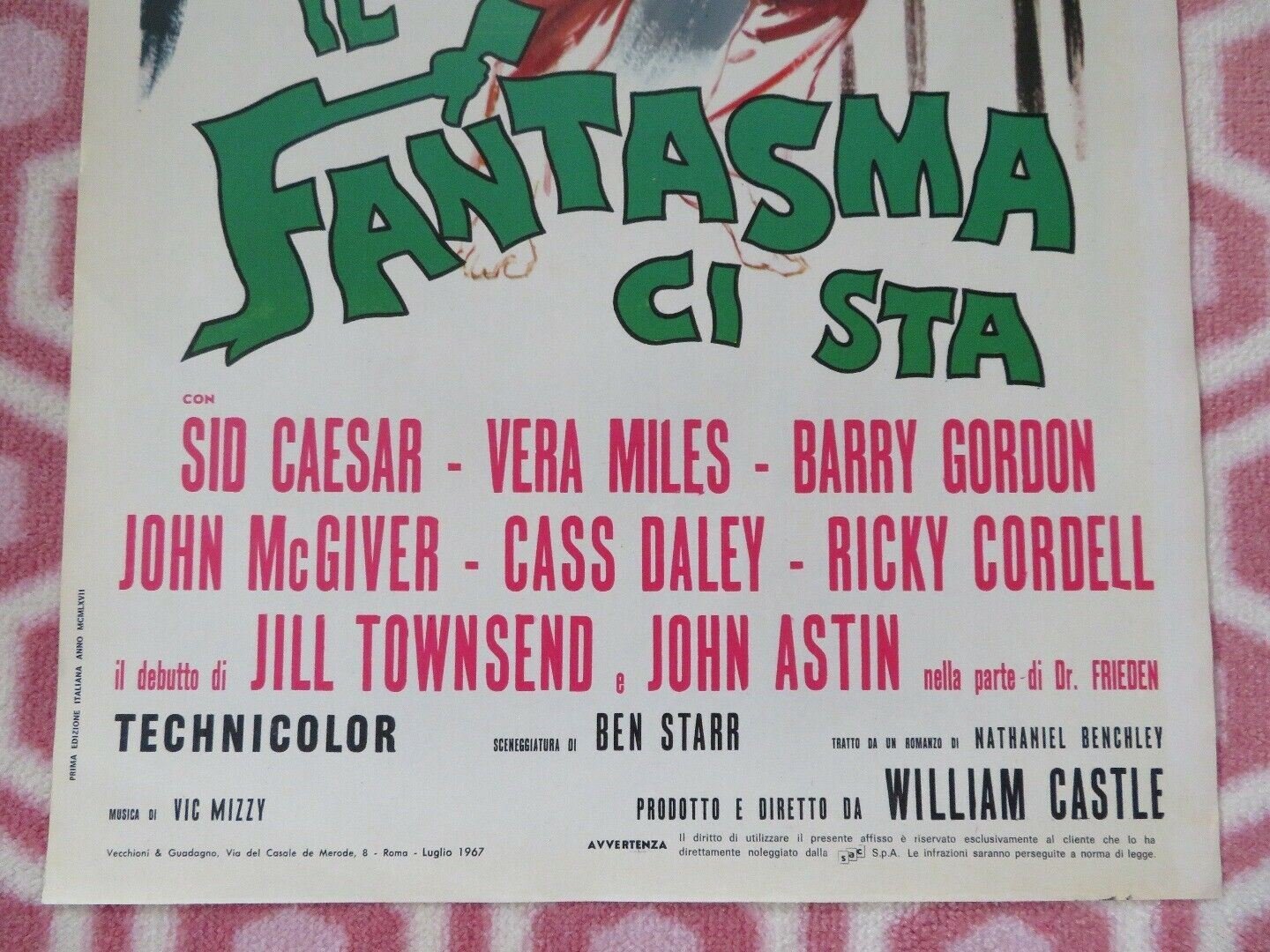 IL FANTASMA CI STA /The Spirit Is Willing ITALIAN LOCANDINA (27.5"x 13") POSTER Movie posters