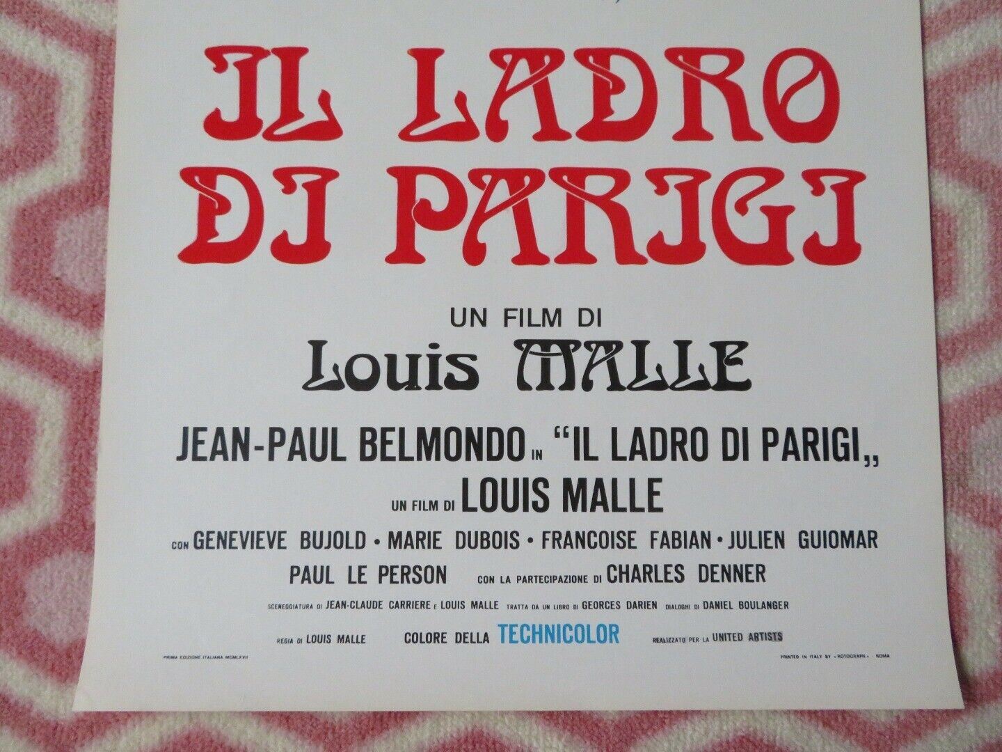 IL LADRO DI PARIGI / The Thief ITALIAN LOCANDINA (27.5"x12.5") POSTER 1967 Movie posters