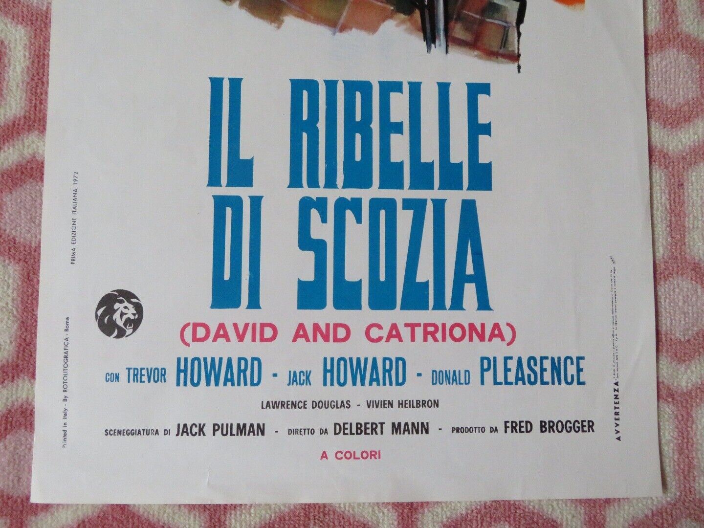 IL RIBELLE DI SCOZIA /Kidnapped ITALIAN LOCANDINA (27.5"x13") POSTER M CAINE '72 - Rendezvous Cinema