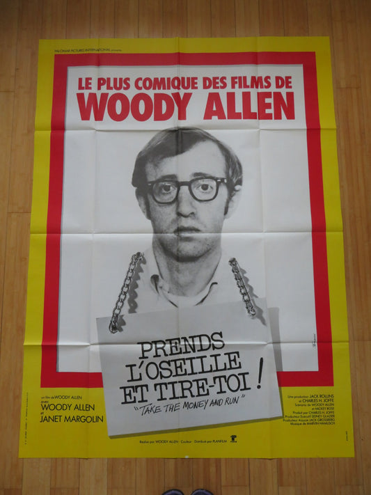 TAKE THE MONEY AND RUN FRENCH GRANDE POSTER WOODY ALLEN JANET MARGOLIN 1972
