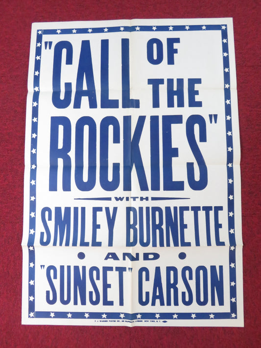 CALL OF THE ROCKIES FOLDED US ONE SHEET POSTER SUNSET CARSON 1944