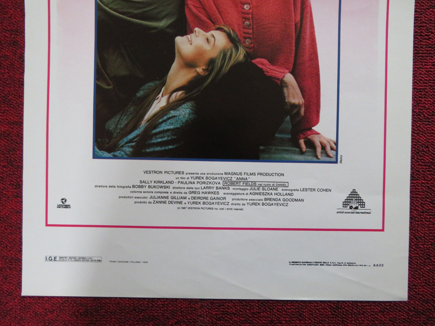 ANNA ITALIAN LOCANDINA POSTER SALLY KIRKLAND PAULINA PORIZKOVA 1987 - Rendezvous Cinema