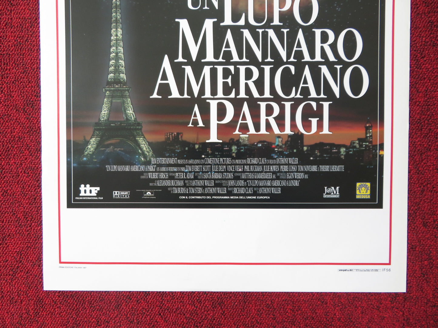AN AMERICAN WEREWOLF IN PARIS ITALIAN LOCANDINA POSTER TOM EVERETT SCOTT 1997 - Rendezvous Cinema