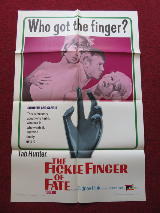 THE FICKLE FINGER OF FATE FOLDED US ONE SHEET POSTER TAB HUNTER LUIS PRENDES '67