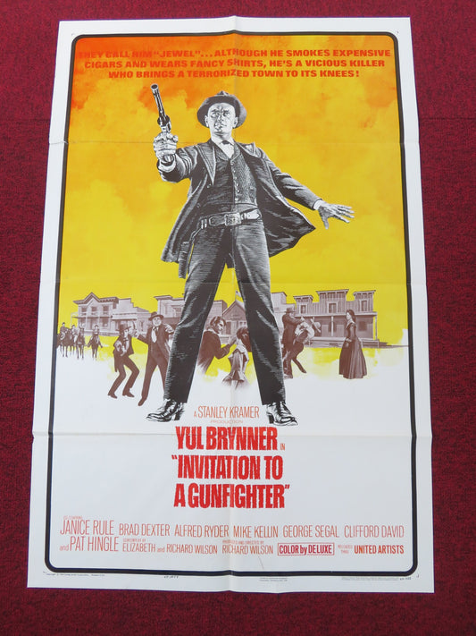 INVITATION TO A GUNFIGHTER FOLDED US ONE SHEET POSTER Y. BRYNNER G.SEGAL 1964