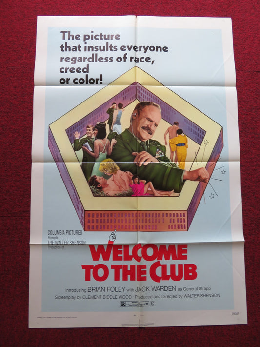 WELCOME TO THE CLUB FOLDED US ONE SHEET POSTER BRIAN FOLEY JACK WARDEN 1971