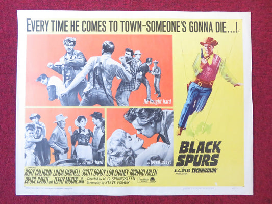 BLACK SPURS US HALF SHEET (22"x 28") POSTER RORY CALHOUN LINDA DARNELL 1964