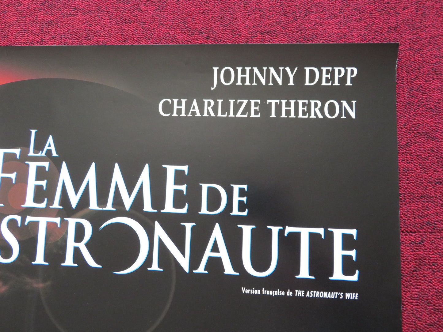 THE ASTRONAUT'S WIFE FRENCH ONE SHEET ROLLED POSTER JOHNNY DEPP C. THERON 1999 - Rendezvous Cinema