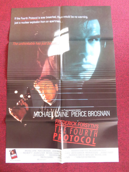 THE FOURTH PROTOCOL FOLDED US ONE SHEET POSTER MICHAEL CAINE PIERCE BROSNAN 1987