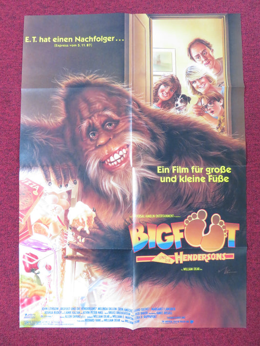 HARRY AND THE HENDERSONS GERMAN A1 POSTER JOHN LITHGOW MELINDA DILLON 1987