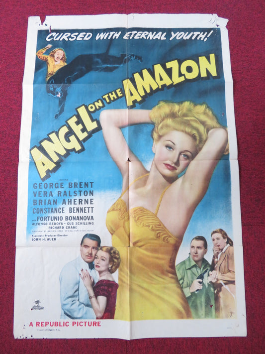 ANGEL ON THE AMAZON FOLDED US ONE SHEET POSTER GEORGE BRENT VERA RALSTON 1948