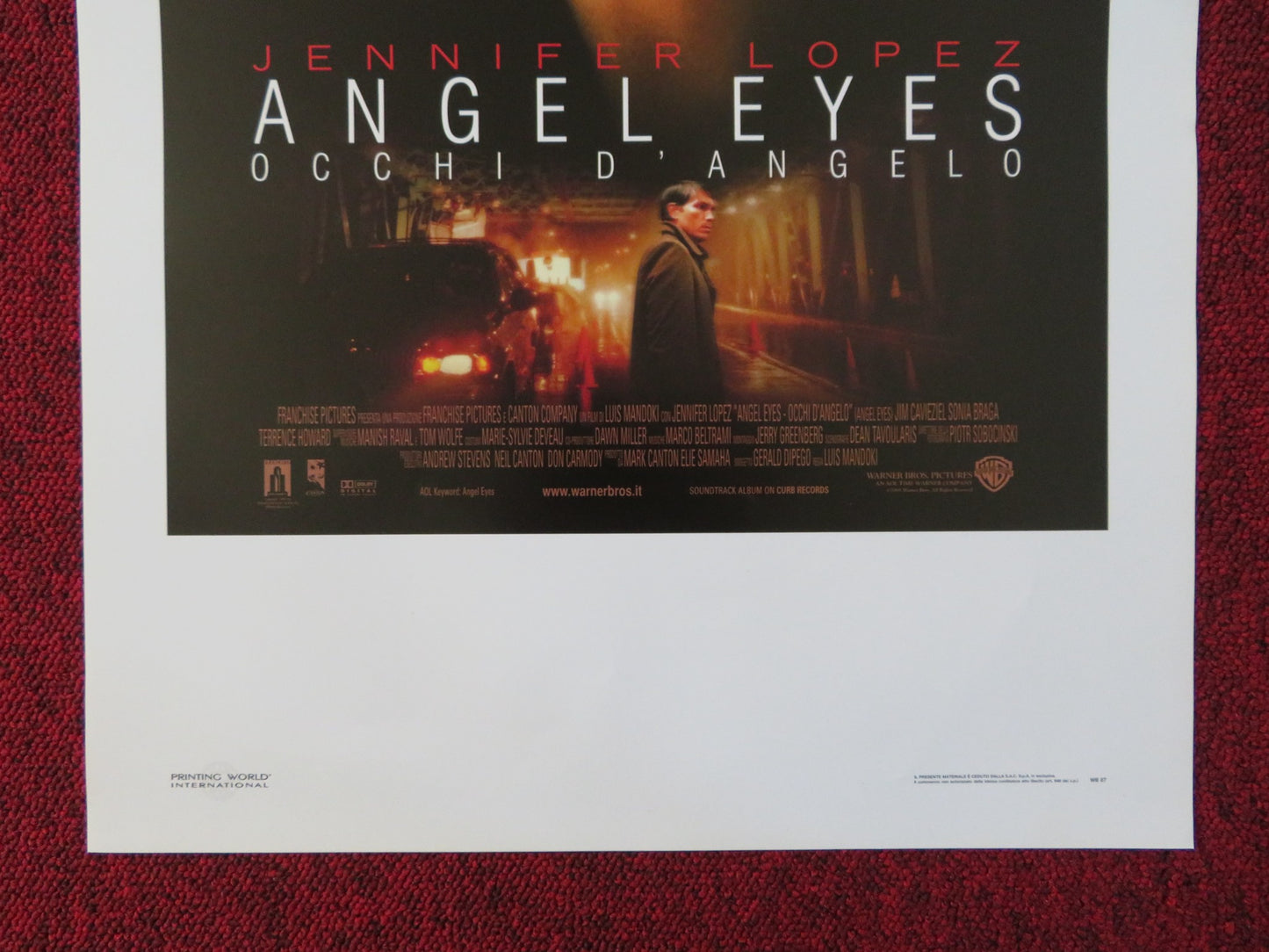 ANGEL EYES ITALIAN LOCANDINA POSTER JENNIFER LOPEZ JIM CAVIEZIEL 2001 - Rendezvous Cinema