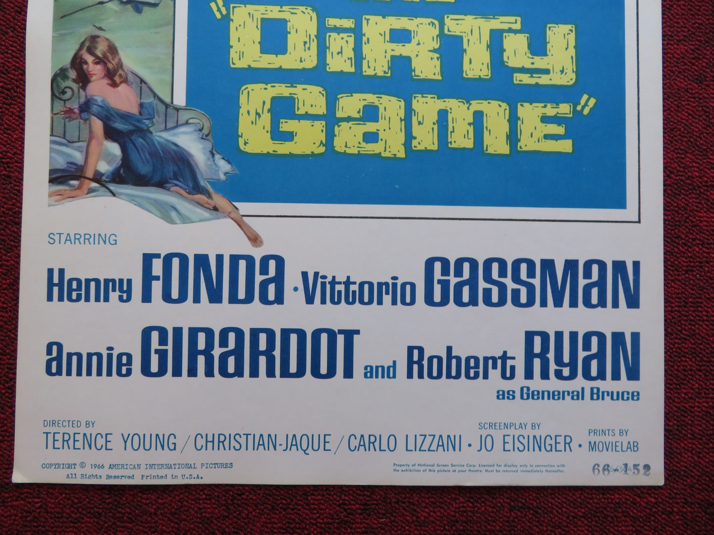 THE DIRTY GAME / The secret agents US INSERT (14"x 36") POSTER HENRY FONDA 1966 - Rendezvous Cinema