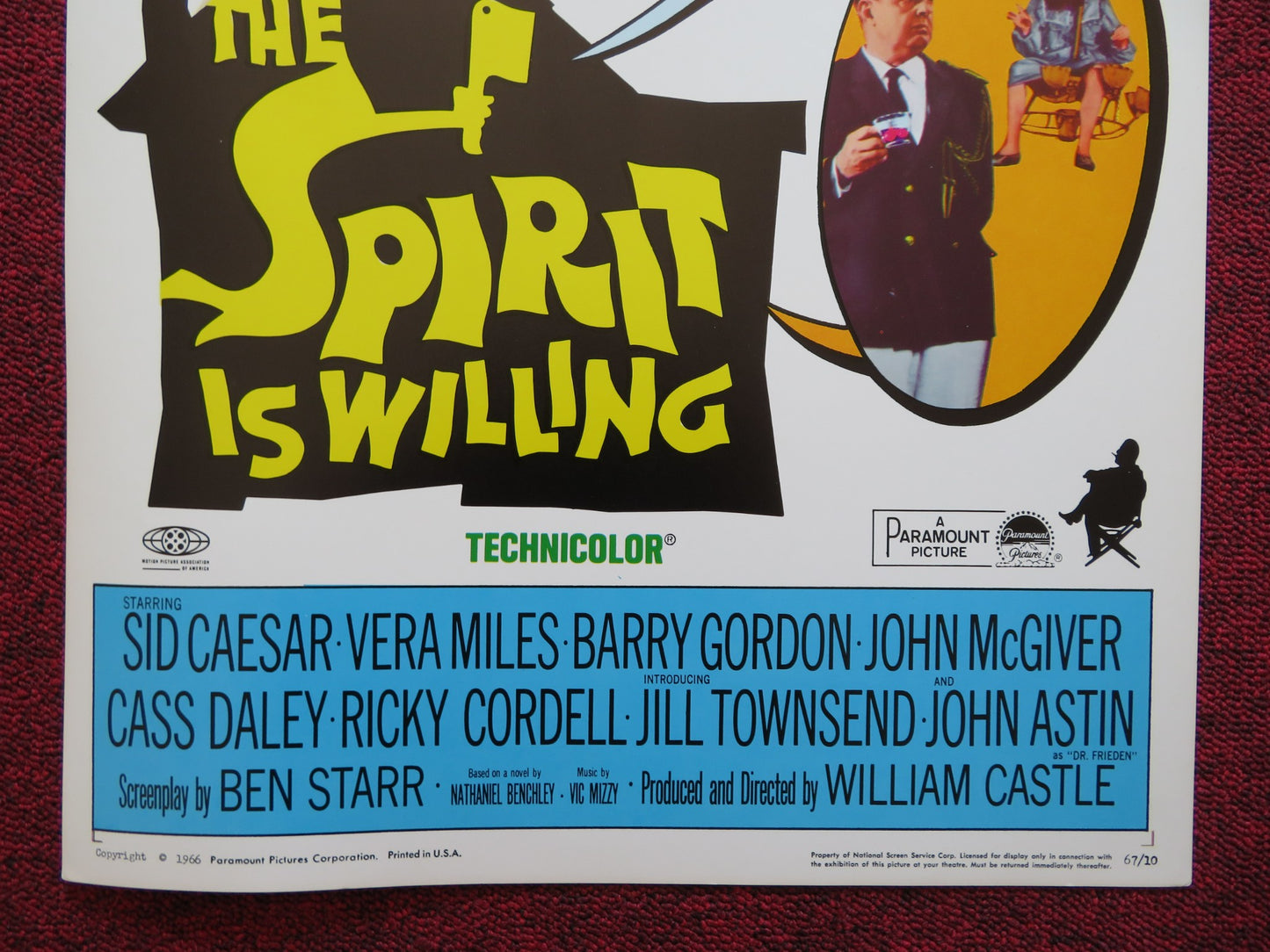 THE SPIRIT IS WILLING US INSERT (14"x 36") POSTER SID CAESAR VERA MILES 1966 - Rendezvous Cinema