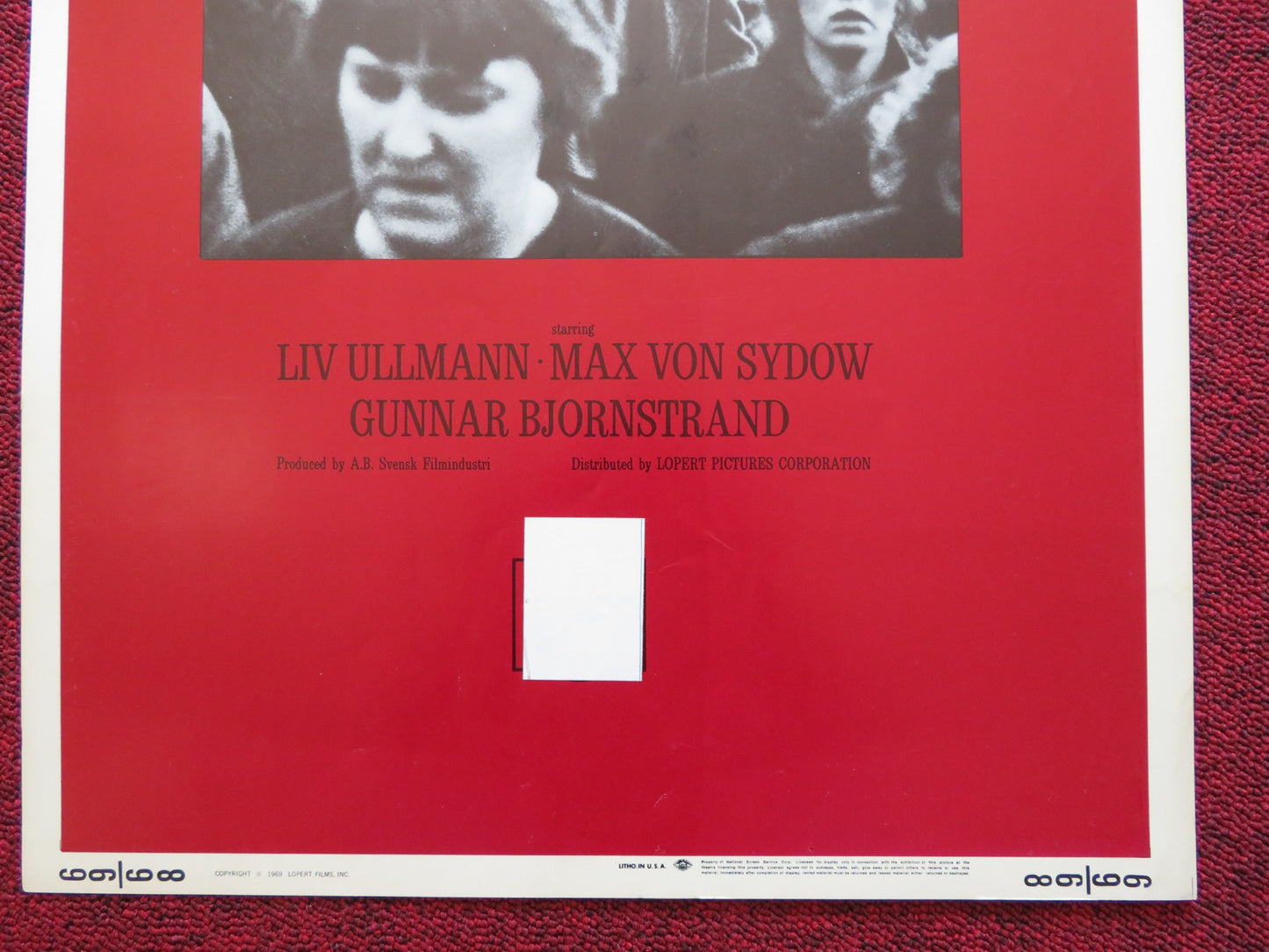 SHAME US INSERT (14"x 36") POSTER LIV ULLMANN MAX VON SYDOW 1969 - Rendezvous Cinema