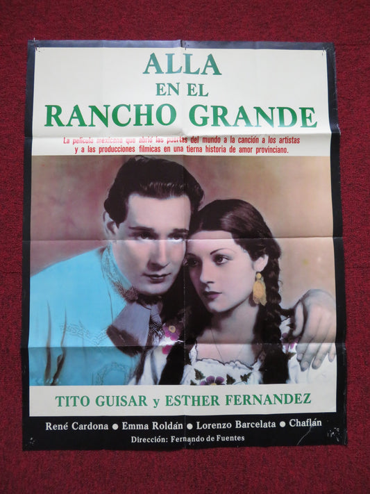 ALLA EN EL RANCHO GRANDE ARGENTINIAN POSTER TITO GUIZAR RENE CARDONA 1936