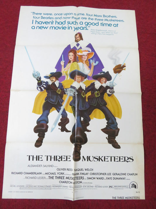 THE THREE MUSKETEERS FOLDED US ONE SHEET POSTER OLIVER REED RAQUEL WELCH 1974