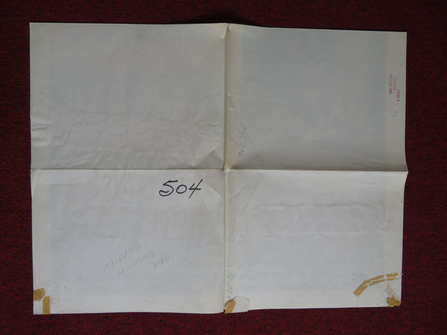 ONE SWEDISH SUMMER US ONE SHEET POSTER JANS GUSTAFSSON LILLEMOR OHLSSON 1968 - Rendezvous Cinema