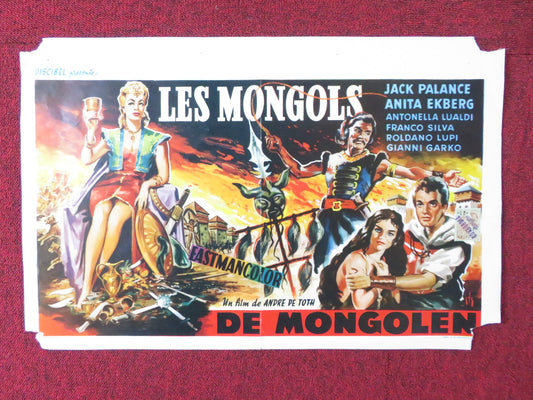 THE MONGOLS BELGIUM (14.5"x 21.5") POSTER JACK PALANCE ANITA EKBERG 1961