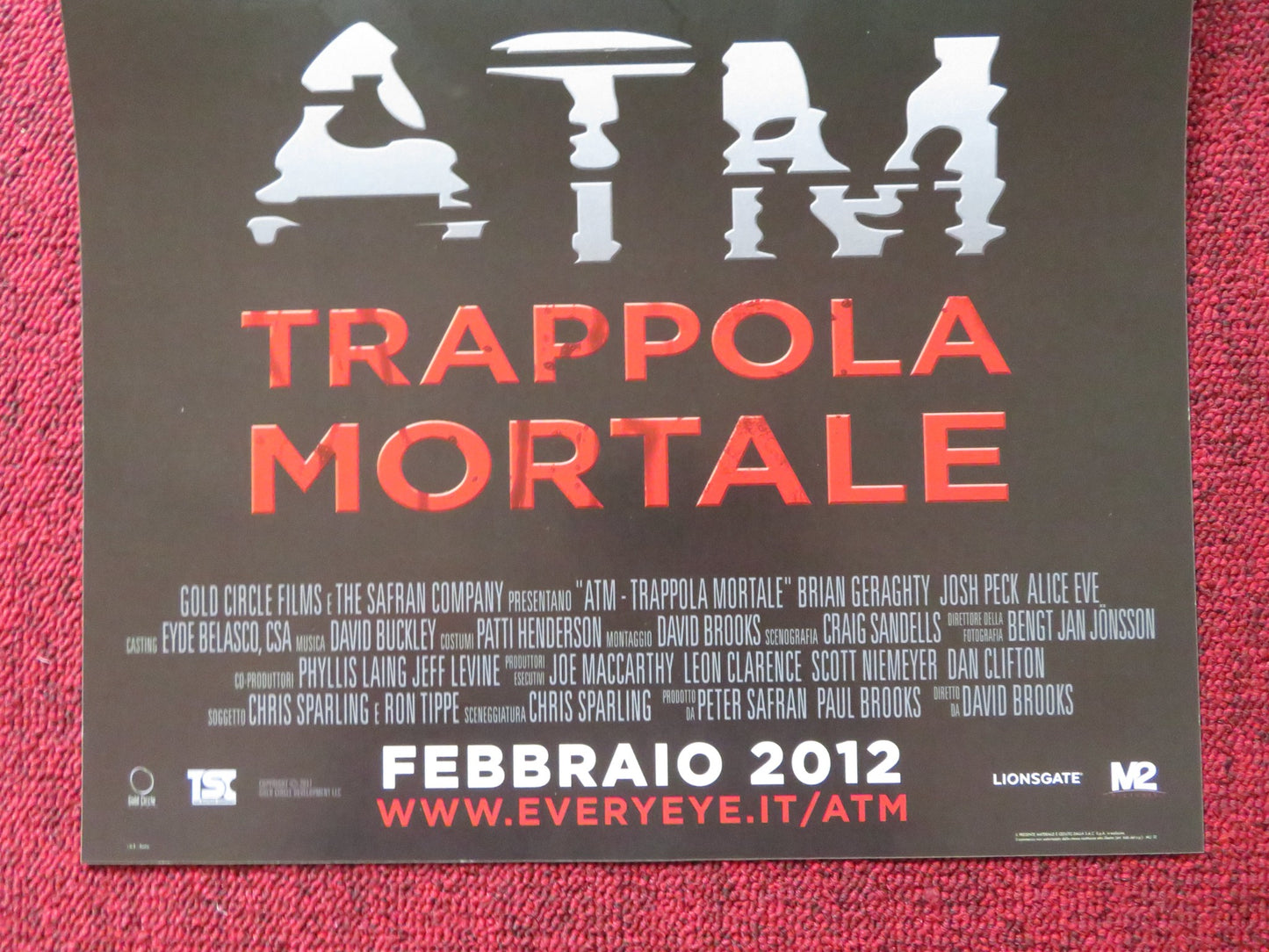 ATM ITALIAN LOCANDINA POSTER BRIAN GERAGHTY JOSH PECK 2012 - Rendezvous Cinema