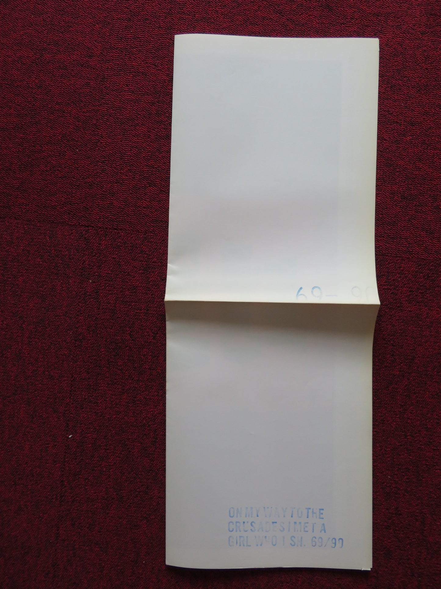 ON MY WAY TO THE CRUSADES, I MET A GIRL WHO... FOLDED US ONE SHEET POSTER 1969 - Rendezvous Cinema