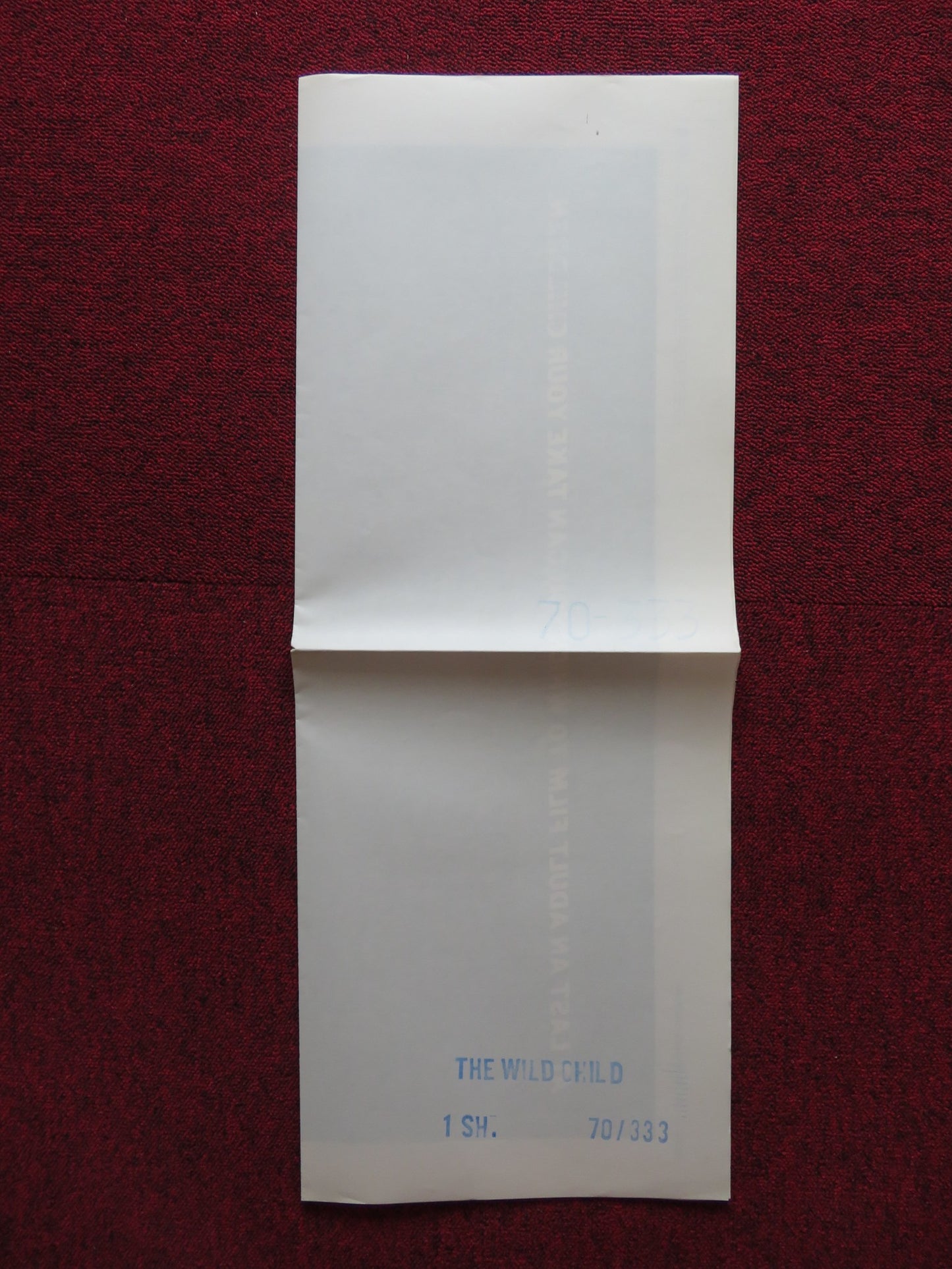 THE WILD CHILD FOLDED US ONE SHEET POSTER JEAN-PIERRE CARGOL 1970 - Rendezvous Cinema