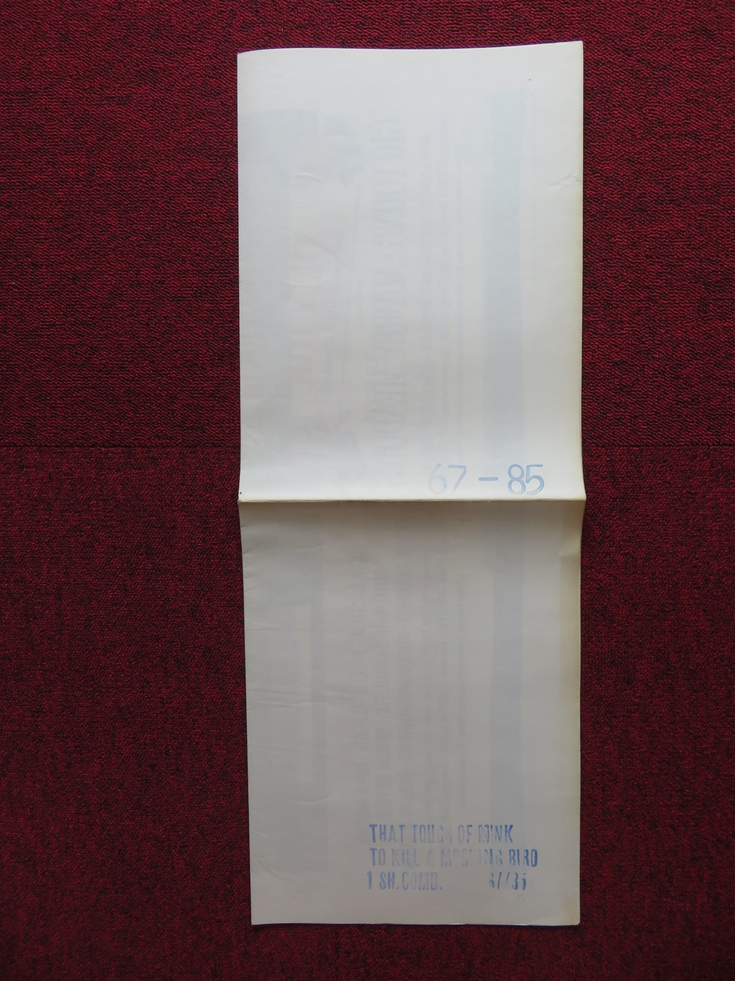 THAT TOUCH OF MINK / TO KILL A MOCKINGBIRD COMBO FOLDED US ONE SHEET POSTER 1967 - Rendezvous Cinema