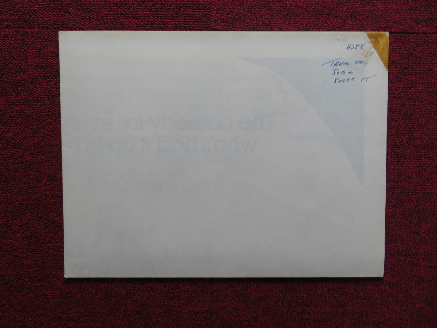 TAKE THIS JOB AND SHOVE IT FOLDED US ONE SHEET POSTER ROBERT HAYS A. CARNEY 1981 - Rendezvous Cinema