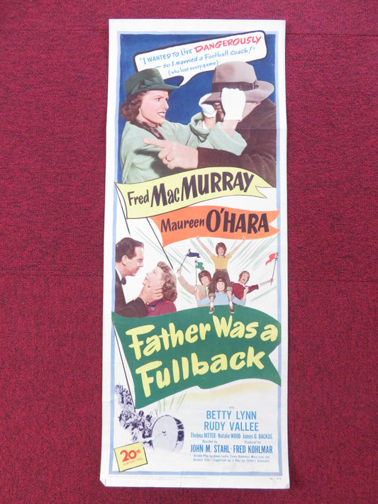 FATHER WAS A FULLBACK US INSERT (14"x 36") POSTER FRED MACMURRAY M. O'HARA 1949