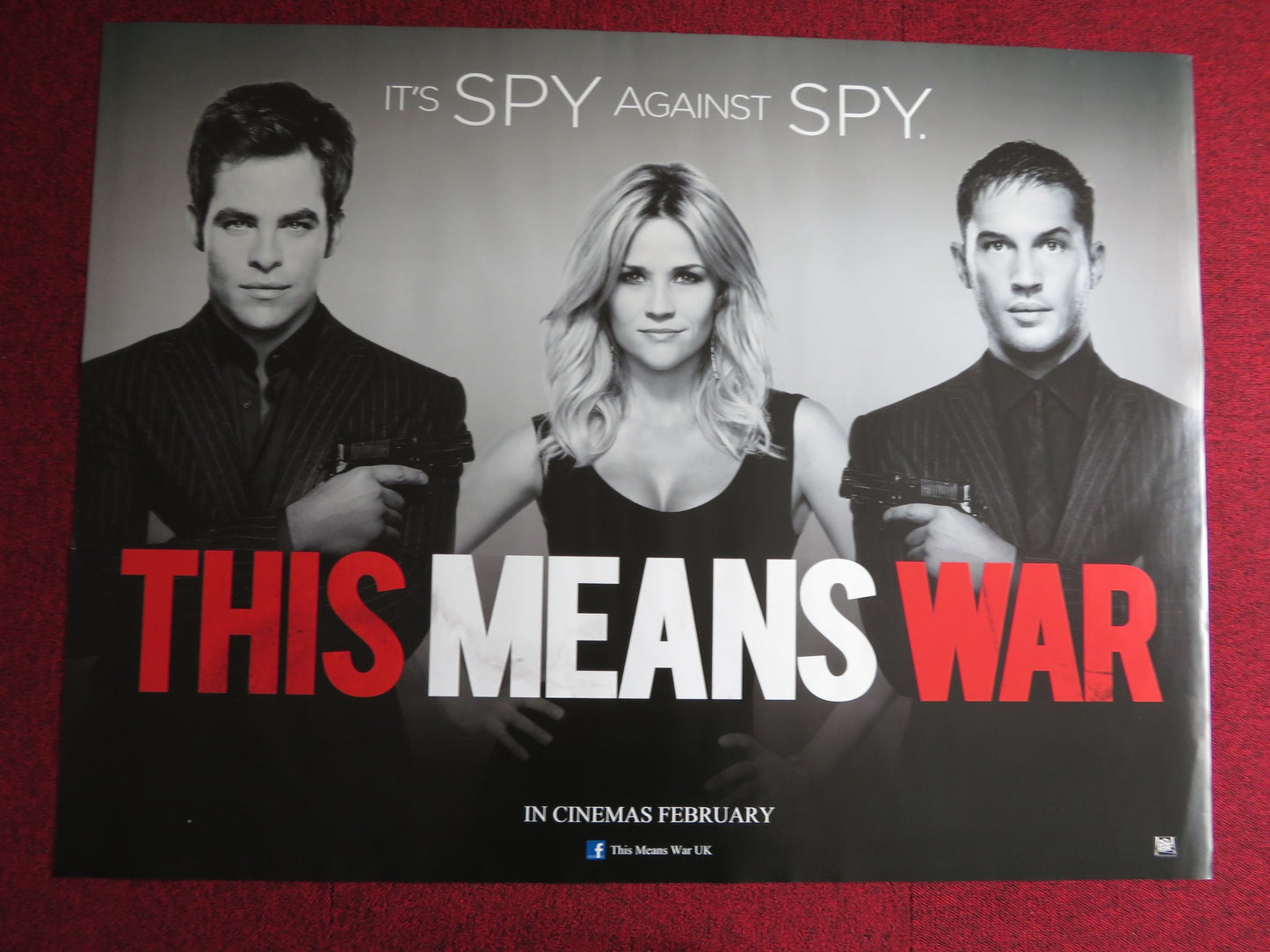 THIS MEANS WAR UK QUAD (30"x 40") ROLLED POSTER REESE WITHERSPOON TOM HARDY 2012 - Rendezvous Cinema