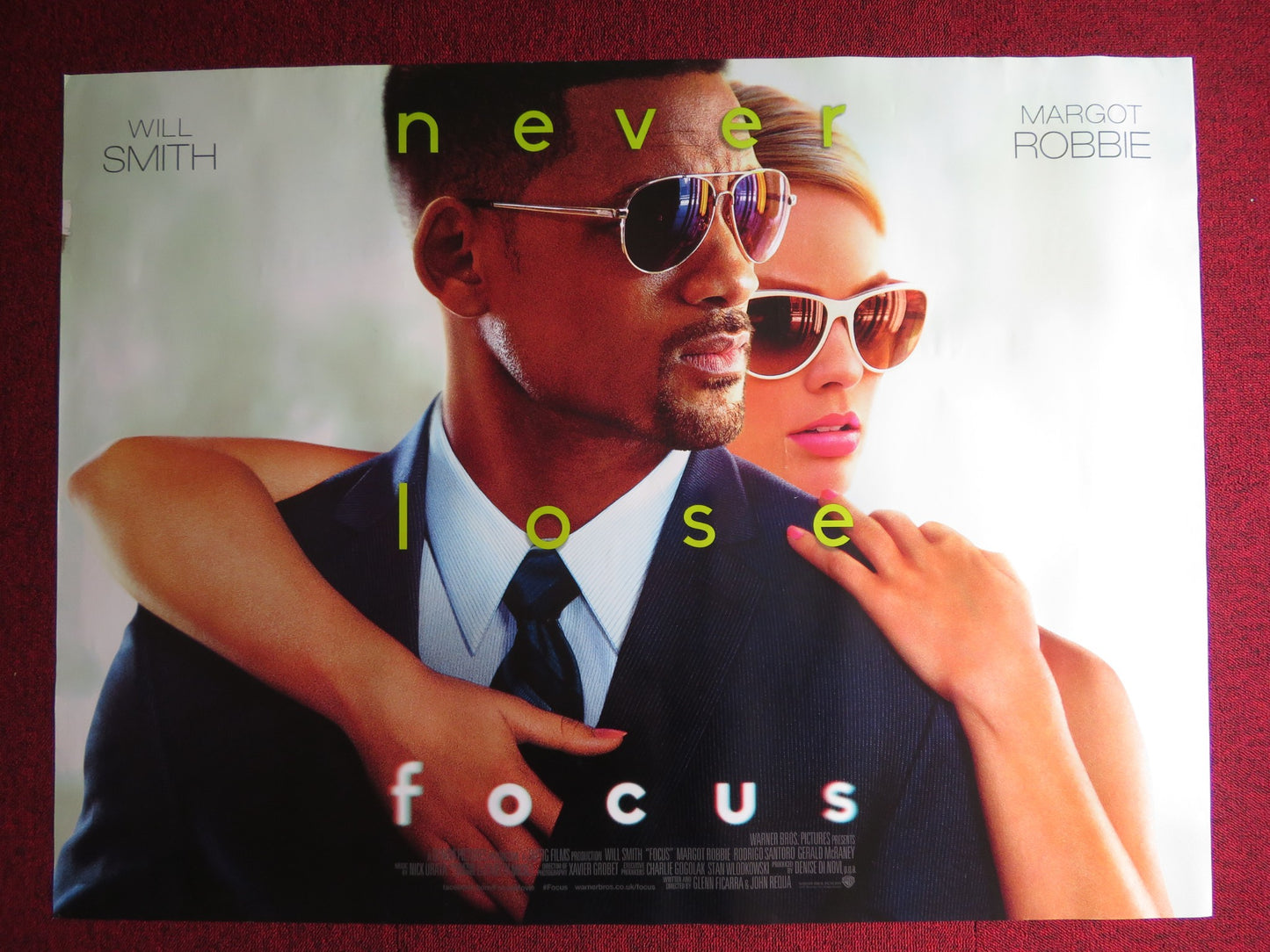 FOCUS UK QUAD (30"x 40") ROLLED POSTER WILL SMITH MARGOT ROBBIE 2015 - Rendezvous Cinema
