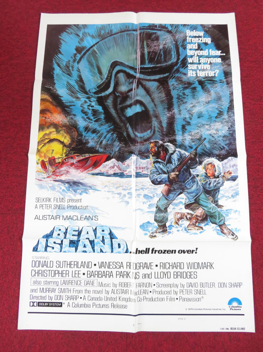 BEAR ISLAND - STYLE A  FOLDED UK ONE SHEET POSTER CHRISTOPHER LEE 1979