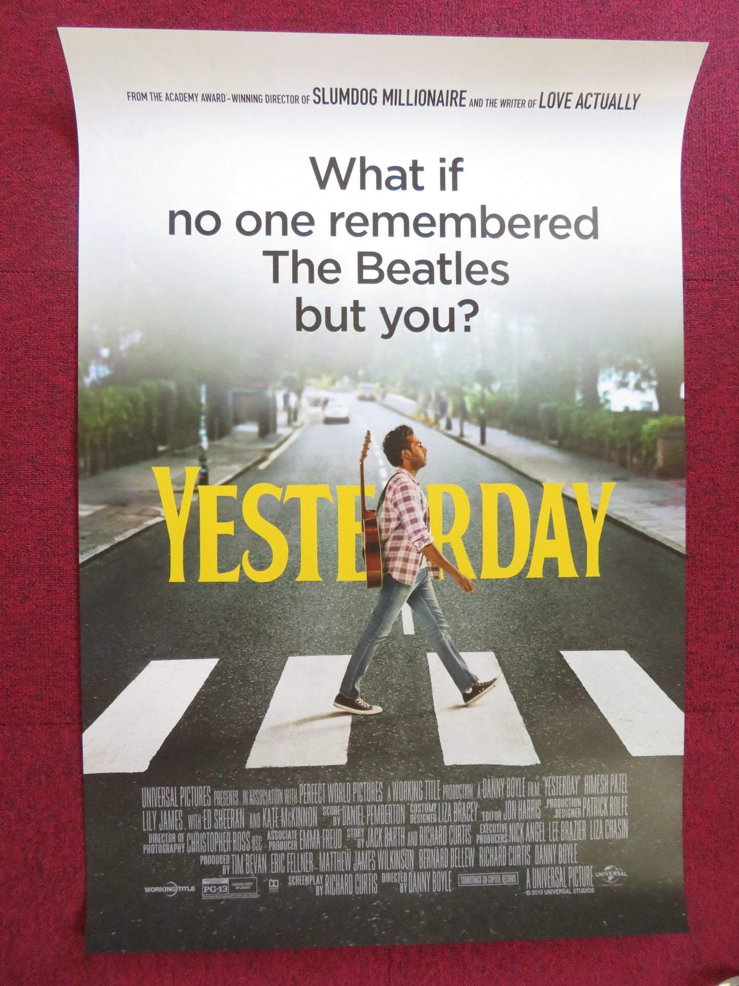 YESTERDAY US ONE SHEET ROLLED POSTER BEATLES DANNY BOYLE HIMESH PATEL 2019