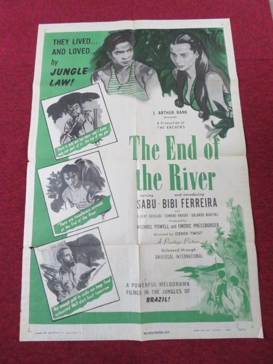 THE END OF THE RIVER FOLDED US ONE SHEET POSTER SABU BIBI FERREIRA 1948