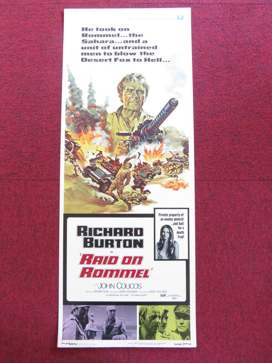 RAID ON ROMMEL US INSERT (14"x 36") POSTER RICHARD BURTON JOHN COLICOS 1971
