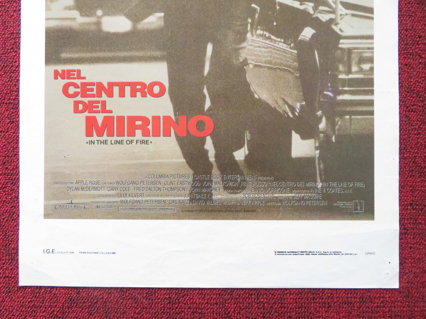 IN THE LINE OF FIRE - b ITALIAN LOCANDINA POSTER CLINT EASTWOOD MALKOVICH 1993 Rendezvous Cinema Movie posters