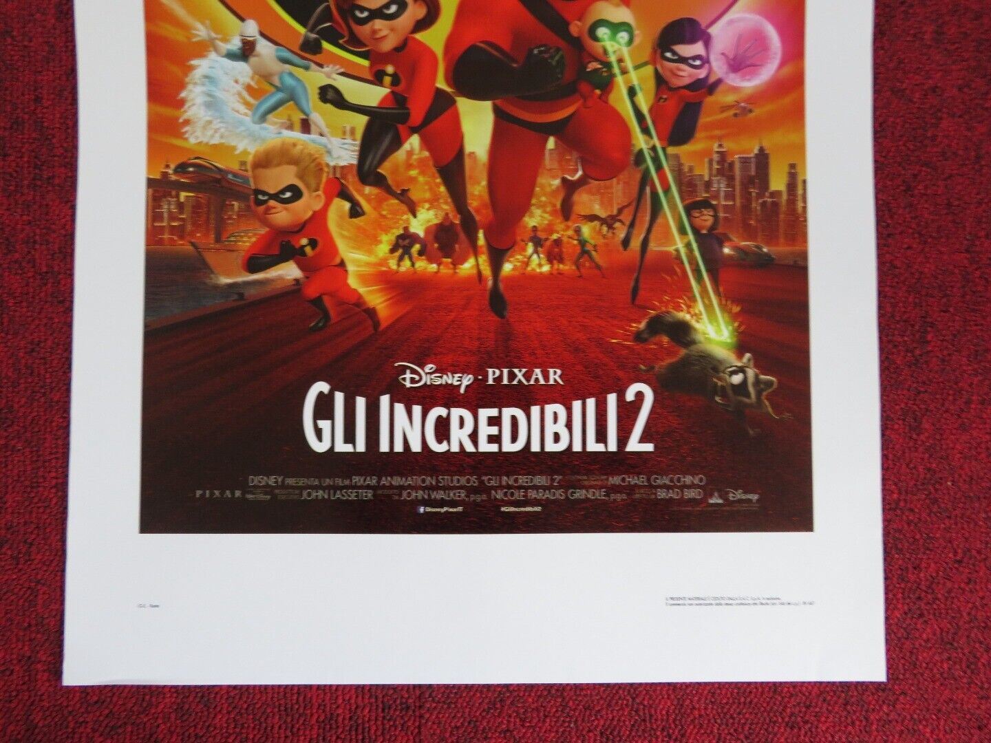 INCREDIBLES 2 ITALIAN LOCANDINA (27.5"x13") POSTER DISNEY HOLLY HUNTER 2018 Movie posters