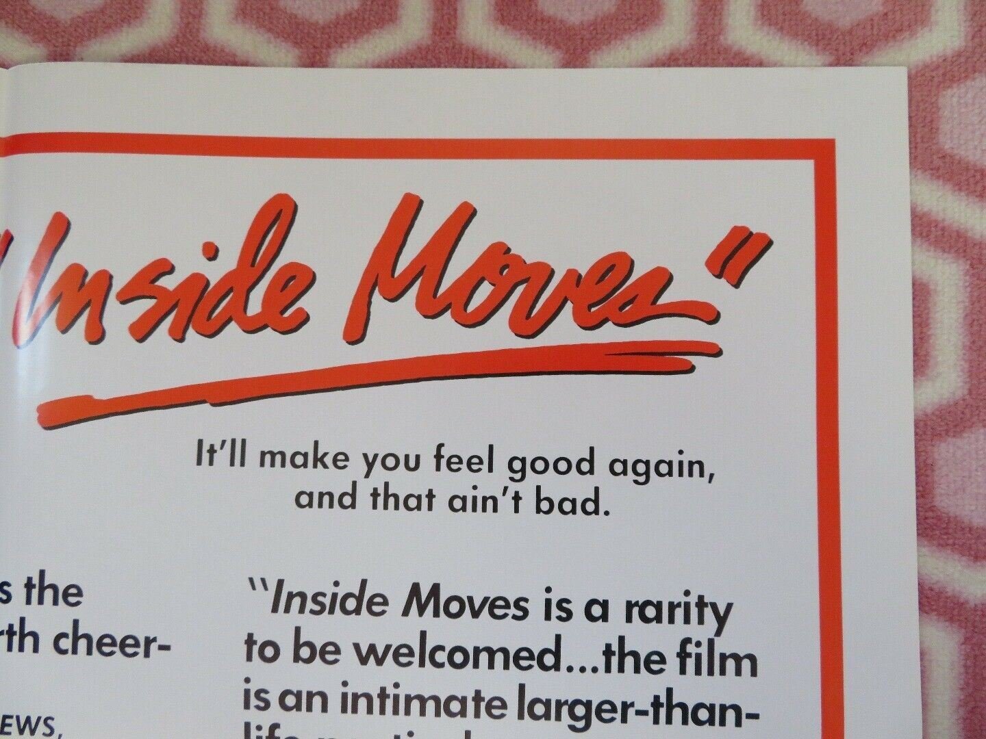 INSIDE MOVES US ONE SHEET POSTER JOHN SAVAGE DAVIS MORSE 1980 Movie posters