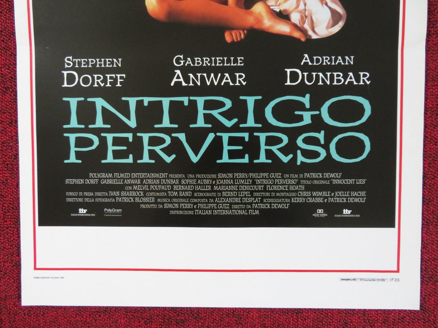 INTRIGO PERVERSO ITALIAN LOCANDINA POSTER STEPHEN DORFF GABRIELLE ANWAR 1996 Rendezvous Cinema Movie posters