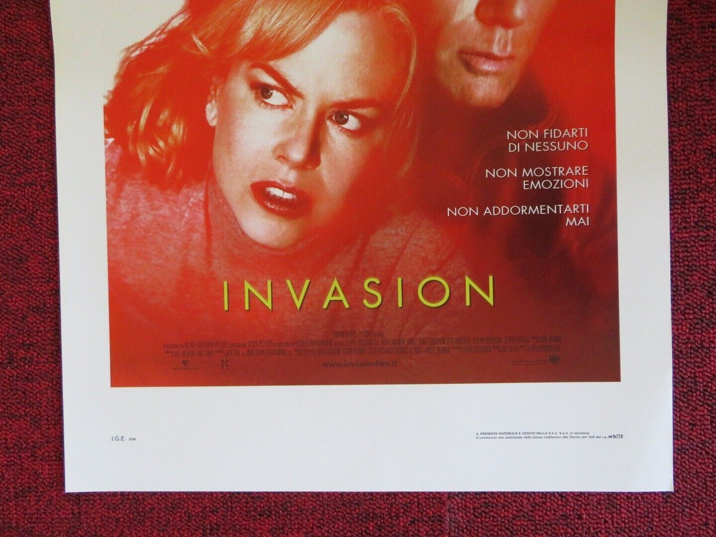 INVASION ITALIAN LOCANDINA (27.5"x13") POSTER DANIEL CRAIG NICOLE KIDMAN 2007 Movie posters
