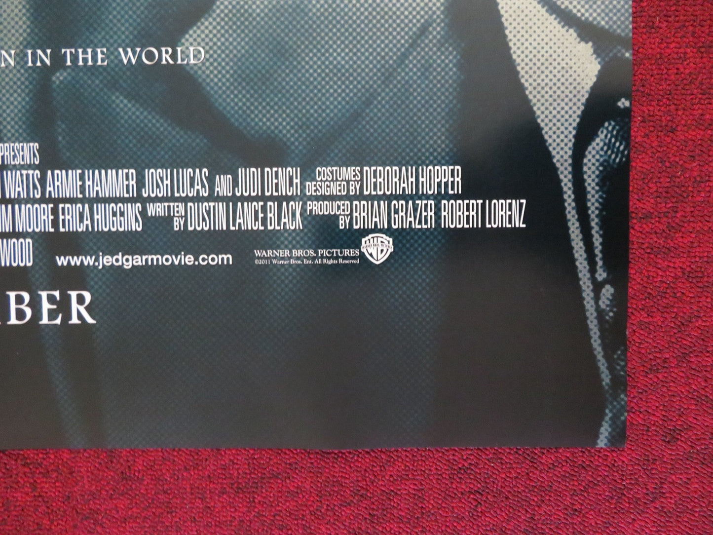 J. EDGAR - A US ONE SHEET ROLLED POSTER CLINT EASTWOOD LEONARDO DICAPRIO 2011 Rendezvous Cinema Movie posters