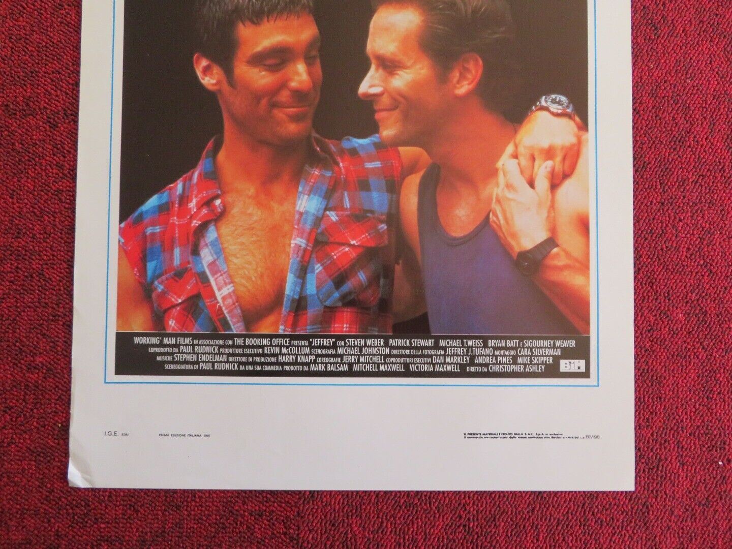 JEFFREY ITALIAN LOCANDINA (27.5"x13") POSTER STEVEN WEBER PATRICK STEWART 1995 Movie posters