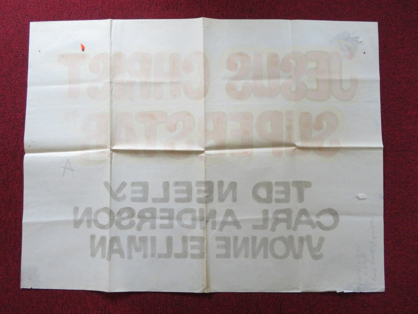 JESUS CHRIST SUPERSTAR UK QUAD POSTER FOLDED TED NEELEY CARL ANDERSON 1973 Rendezvous Cinema Movie posters