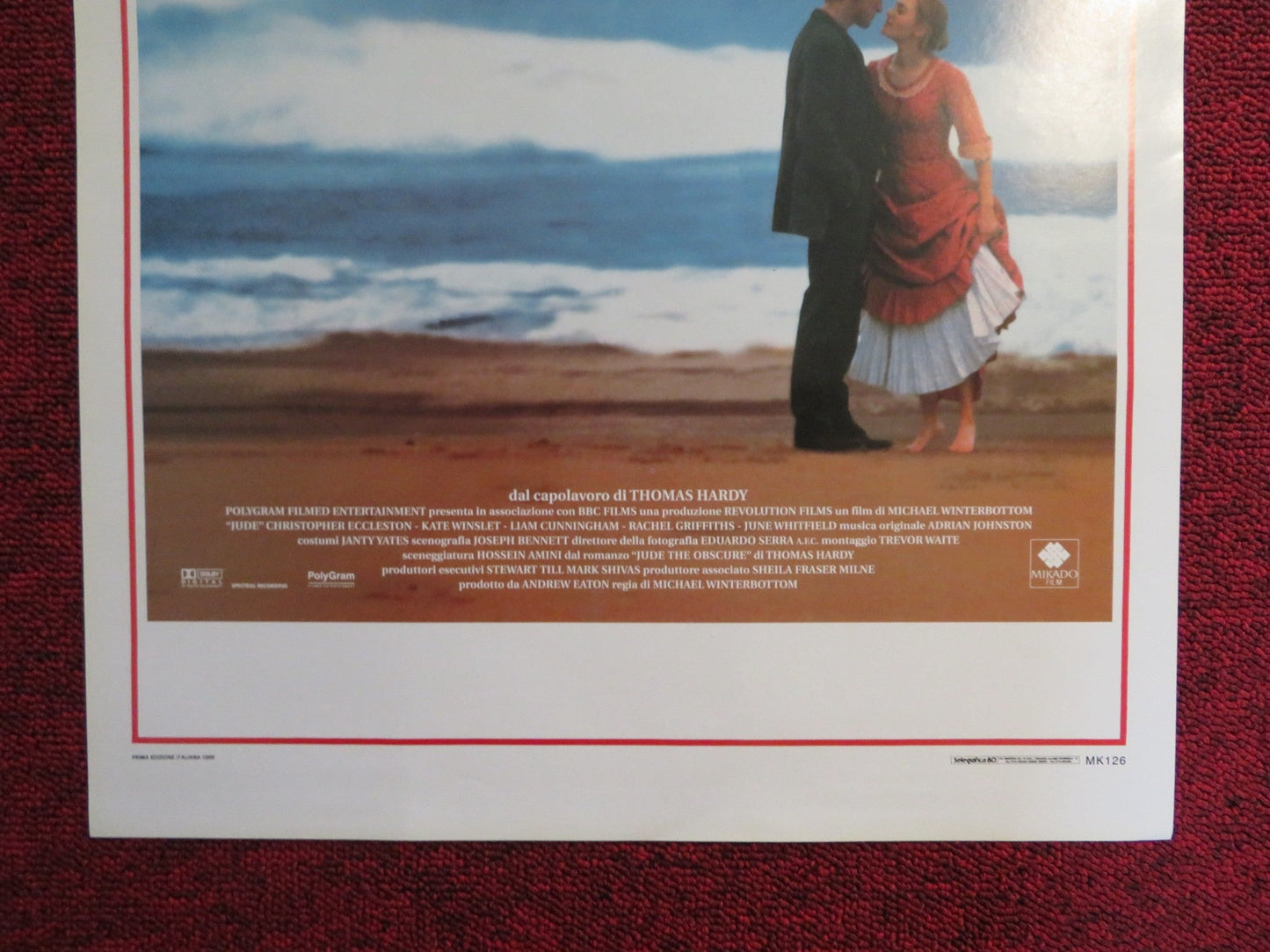 JUDE ITALIAN LOCANDINA POSTER KATE WINSLET CHRISTOPHER ECCLESTON 1996 Rendezvous Cinema Movie posters