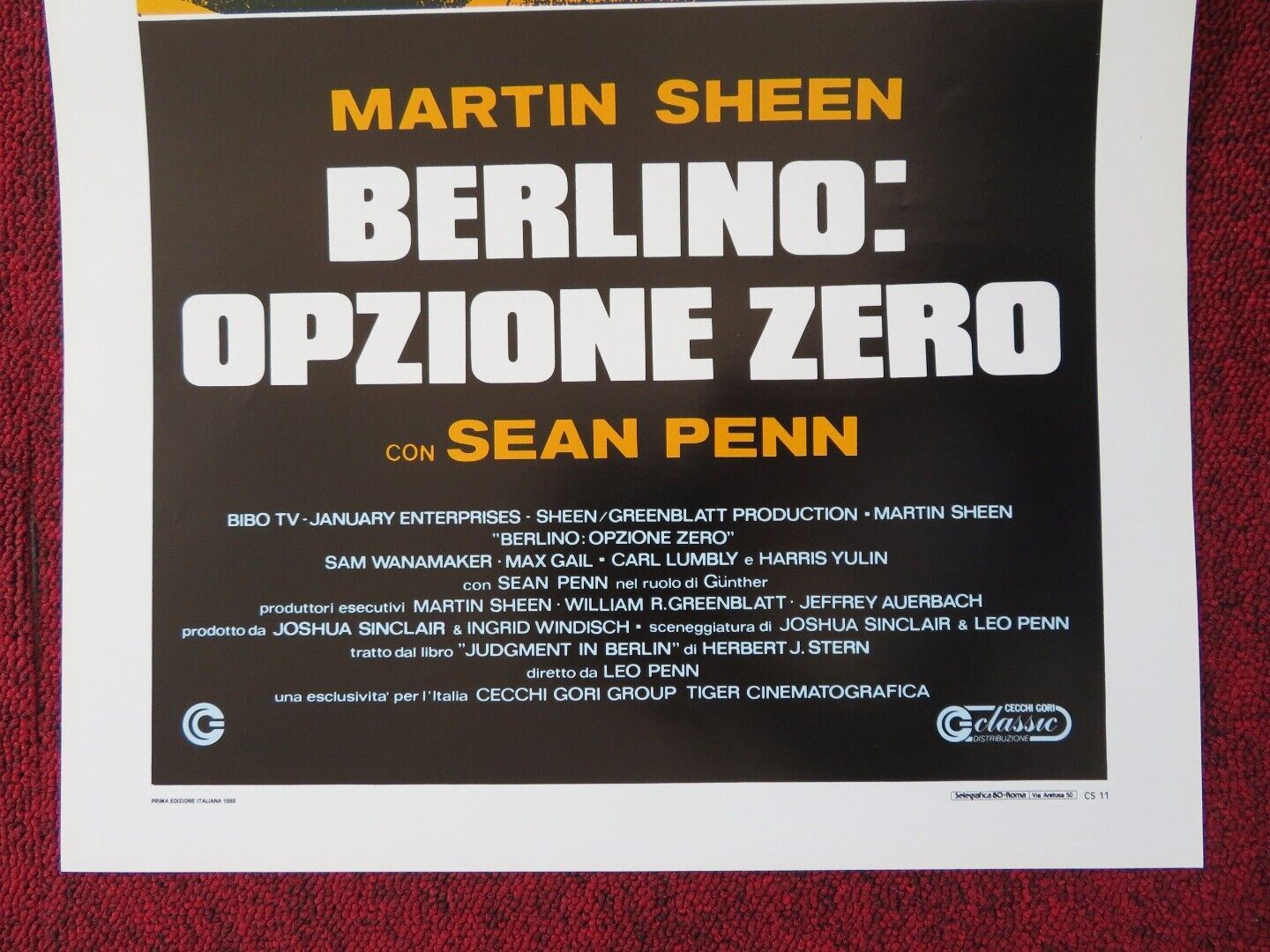 JUDGMENT IN BERLIN ITALIAN LOCANDINA (27.5"x13") POSTER M SHEEN S PENN 1988 - Rendezvous Cinema